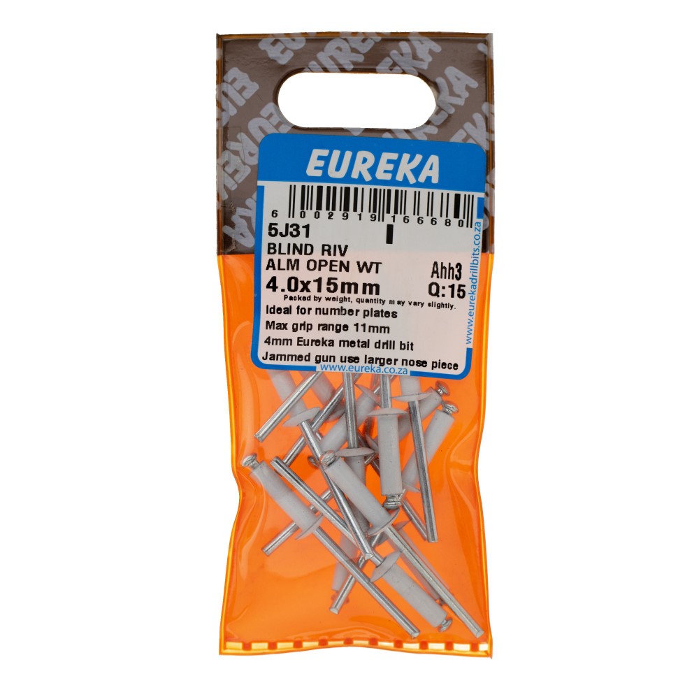 Rivet Open White 4.0x15mm x Q:15