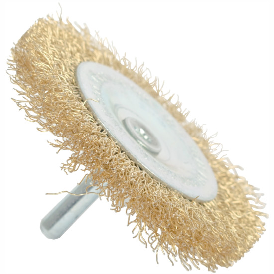 WIRE WHEEL BRUSH 63MM X 6MM SHAFT BLISTER